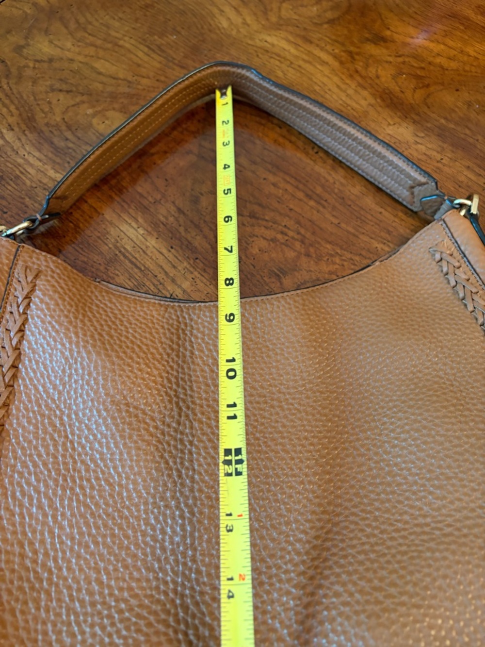 Rebecca Minkoff Pebbled Leather Shoulder - Whipstitch Brown Hobo - Picture 13 of 16